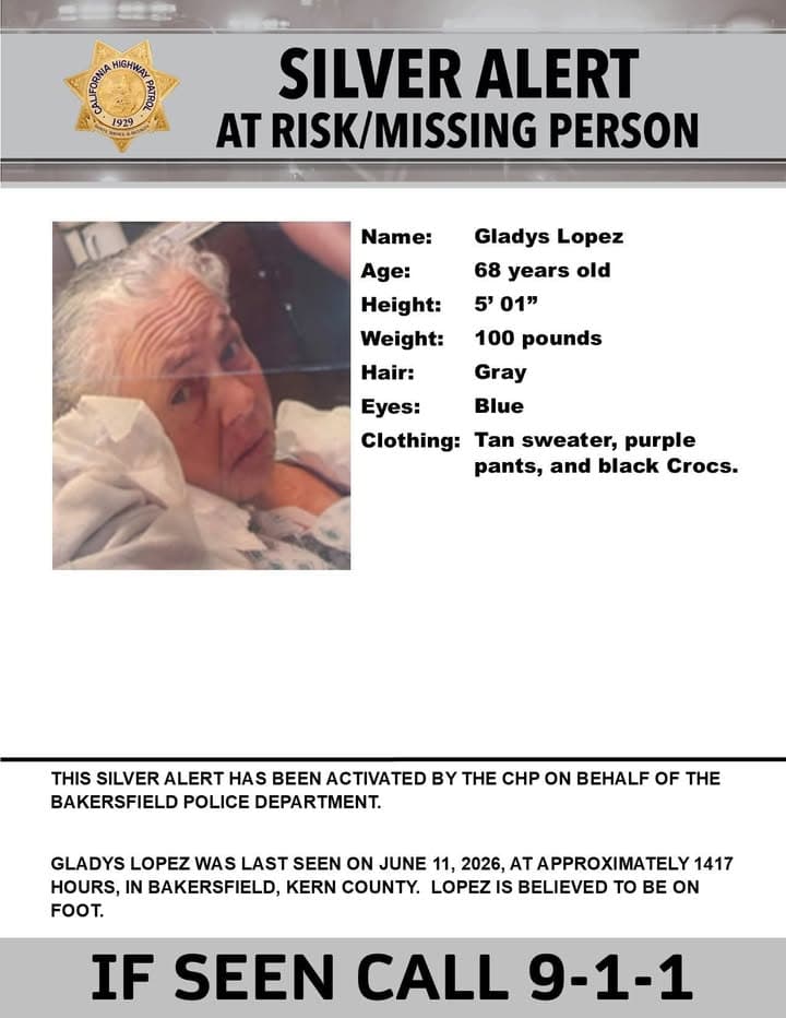 SILVER ALERT - Kern County Last seen: Columbus Street and Nelson Street,...