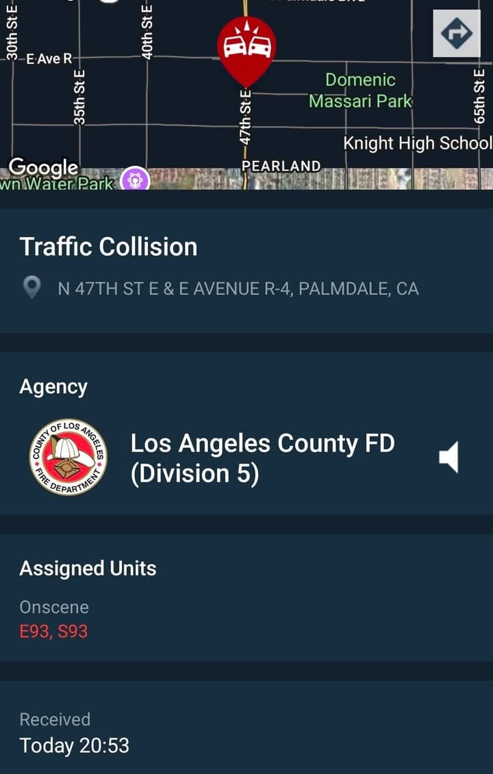 902T/902R....47th Street East and Avenue R-4....three to four vehicles involved in collision....sheriff...