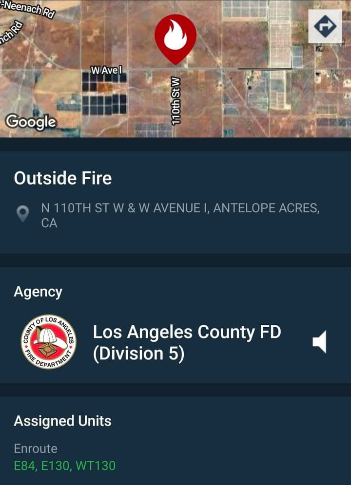 Deputies requesting fire department to the burglary call on 105th Street West...