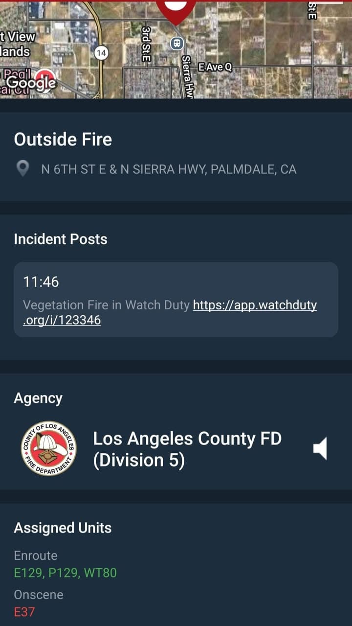 VEGETATION FIRE – PALMDALE