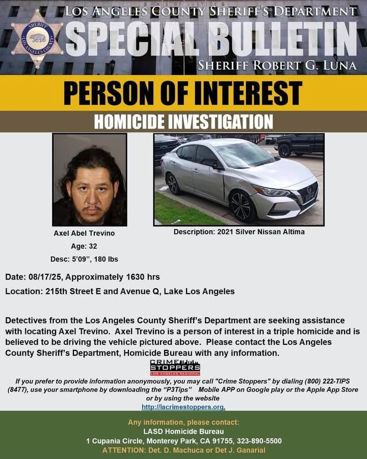 #LASD Homicide Detectives are Asking for the Public's Help Locating a Person...