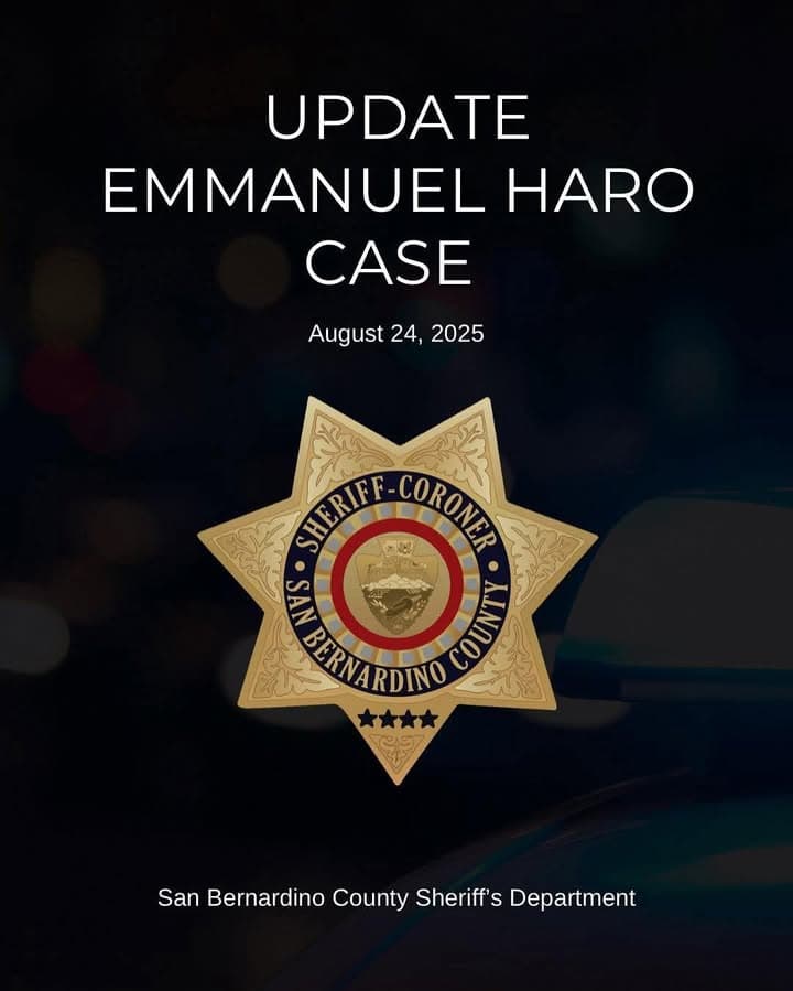 August 24, 2025 This afternoon a search for Emmanuel Haro was conducted...
