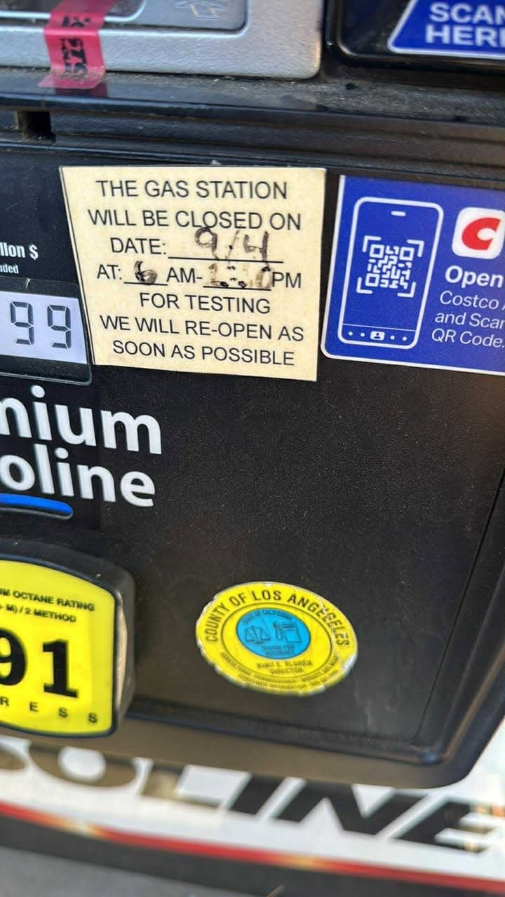 Heads up! Lancaster Costco gas will be closed today for testing