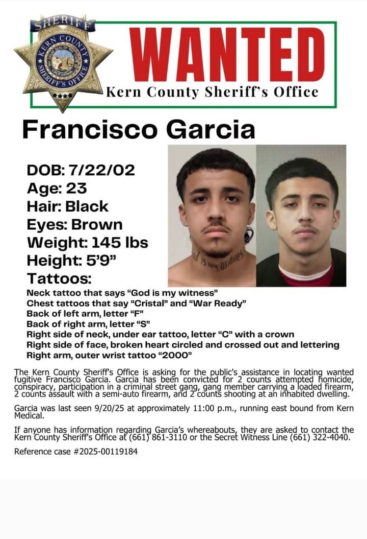 WANTED: ESCAPED INMATE The Kern County Sheriff's Office is asking for the...