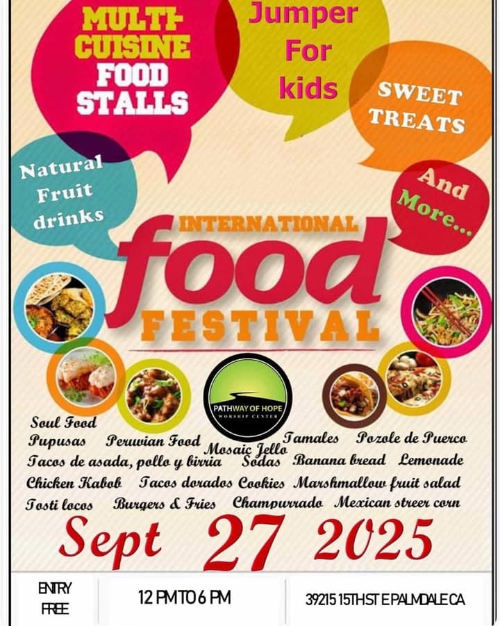 International Food Festival happening this Saturday September 27th from noon till 6pm....