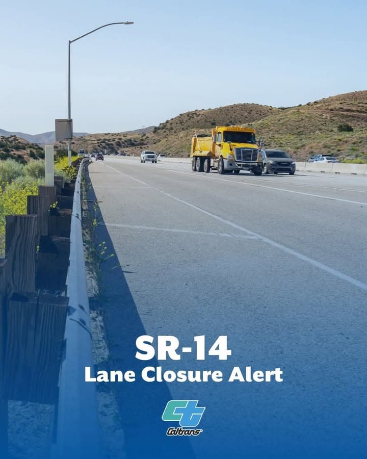 🚧 Lane Closures on Antelope Valley Freeway (SR-14) through Palmdale 🚧 Heads...