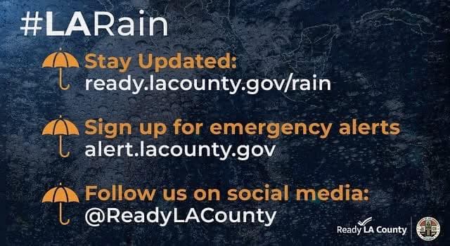 From #LASD Rain Ready? Let’s Get Prepared, LA County! As we head...