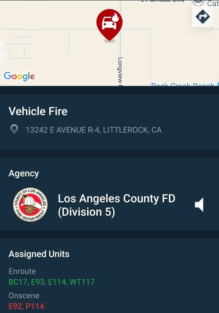 904A....Avenue R-4 and Longview Rd....motorhome on fire....sheriff and FD enroute code 3...