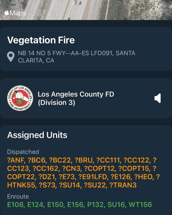 Brush Fire…NB14 just north of I-5…caller sees smoke coming from brush near...