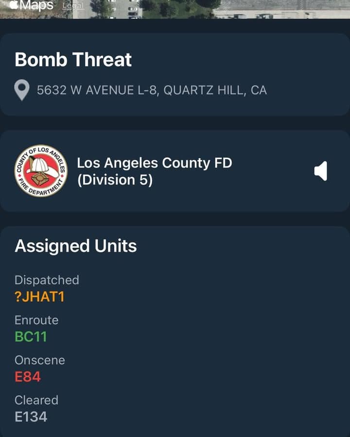 996…5632 W. Avenue L8 (Joe Walker Middle School)…bomb threat at school…Sheriff and...