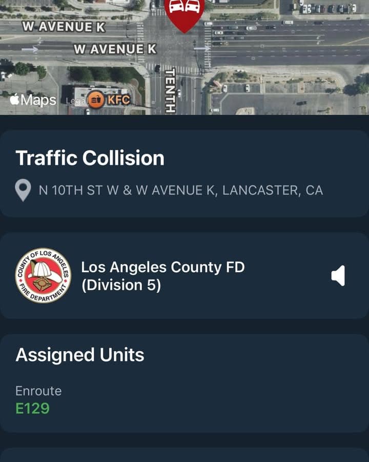902T/902R…10th Street West and Avenue K…multi-vehicle traffic collision…Sheriff and FD enroute code...