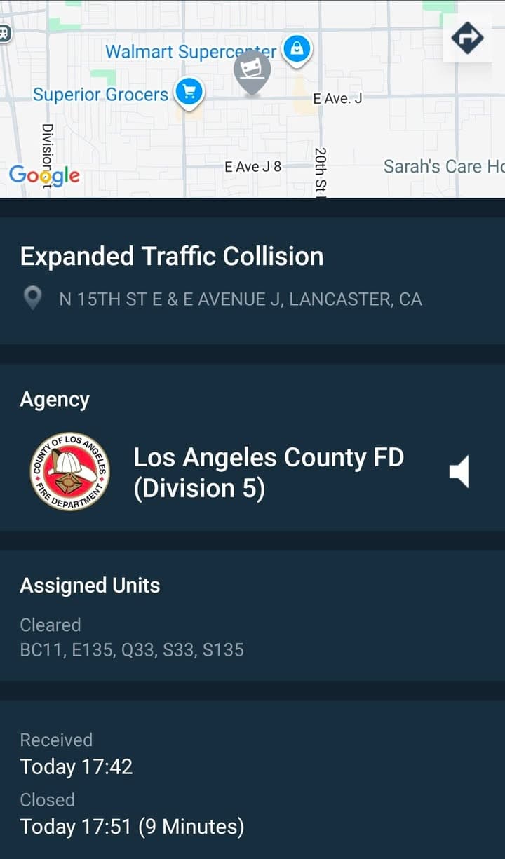 902T/902R....15th Street East and Avenue J....two vehicle collsion, possible entrapment....sheriff and FD...