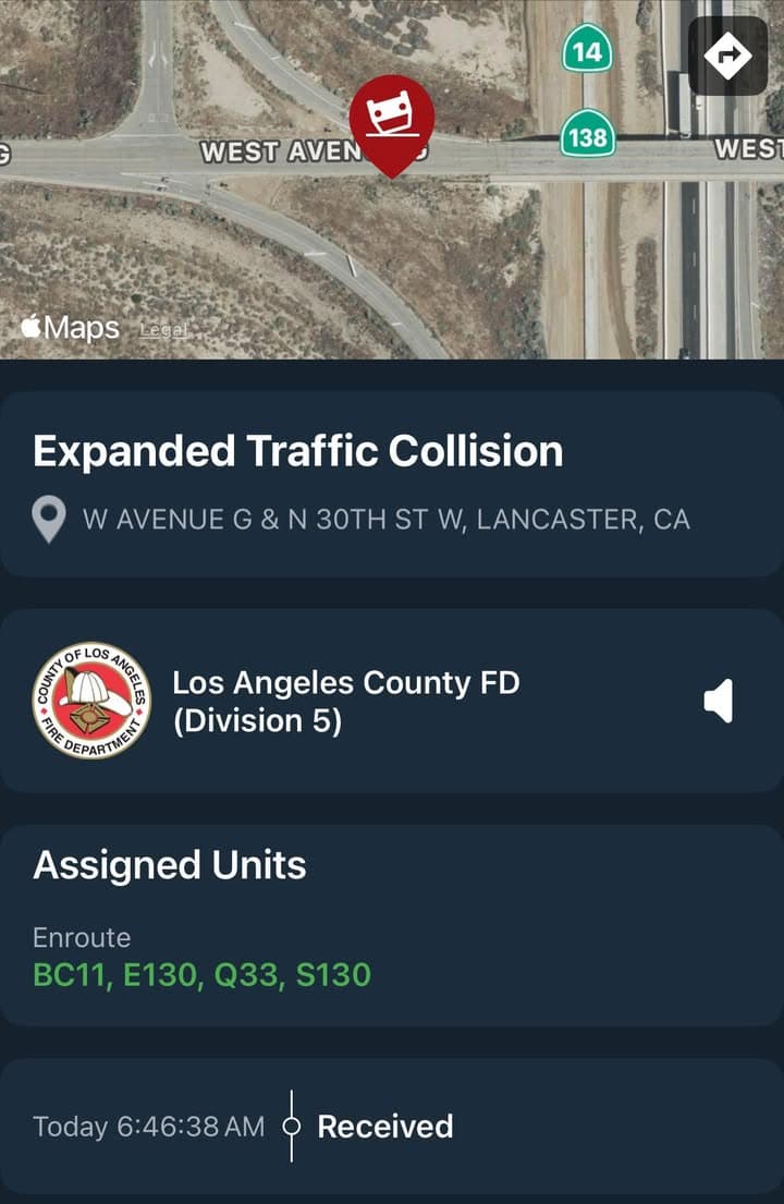 ****CONFIRMED FATALITY**** 902T/902R/914C…30th Street West and Avenue G…reported traffic collision with possible...