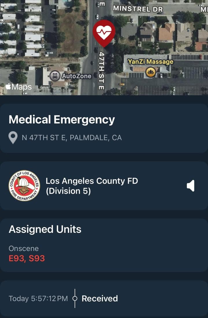 902R…37300 block 47th Street East…caller’s 74yo father fell and is unresponsive…Sheriff and...