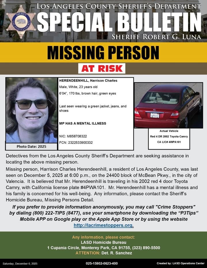 #LASD is Asking for the Public’s Help Locating At-Risk Missing Person, Harrison...