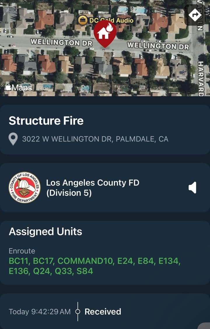 904S…3022 Wellington Drive…reported structure fire…Sheriff and FD enroute code 3 UPDATE: E136...