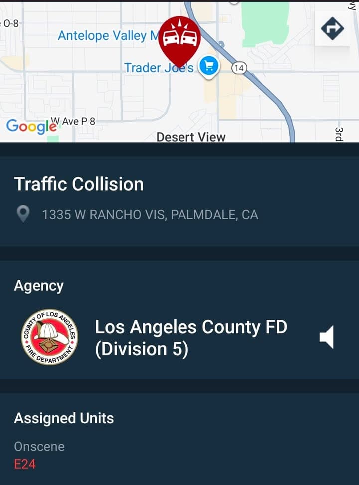 902T/902R....15th Street West and Rancho Vista....two vehicle collsion....sheriff and FD enroute code...