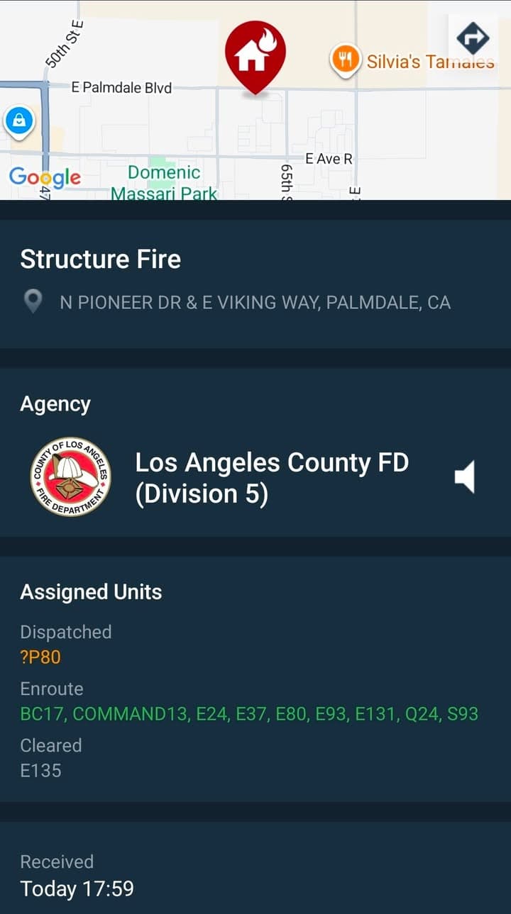 904S....Pioneer and Drive and Viking Way....reported shed fire....sheriff and FD enroute code...