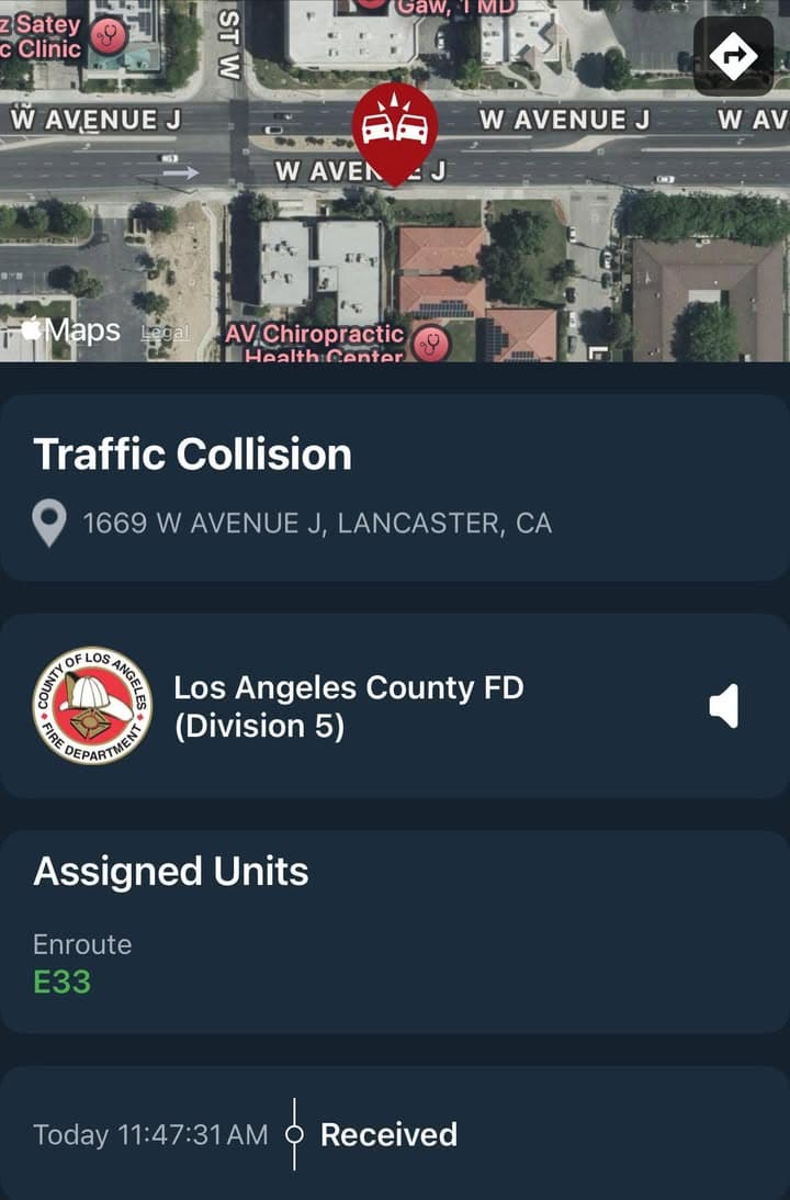 902T/902R…1669 W. Avenue J…2 vehicle traffic collision…black Mercedes vs red sedan…Sheriff and...