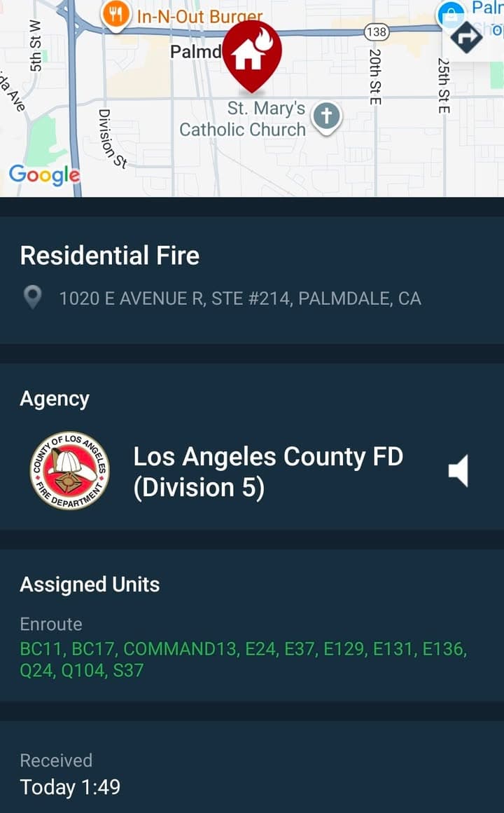 904S....1050 East Avenue R....caller states they see smoke coming from apartment....sheriff and...
