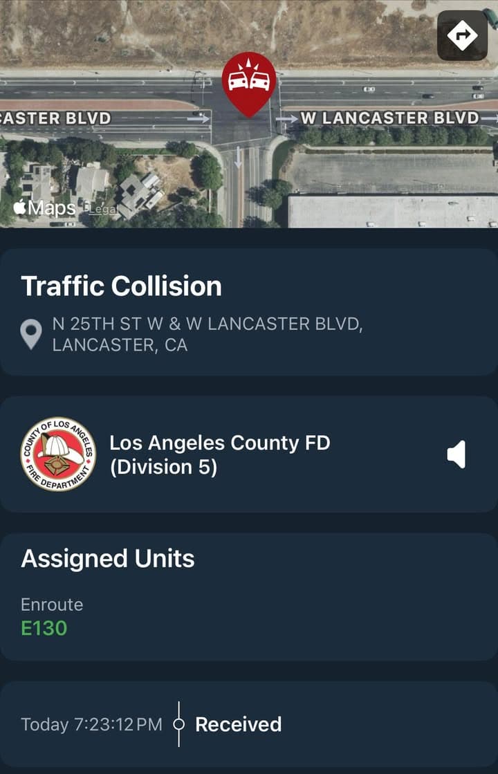 902T/902R…25th Street West and Lancaster Blvd…2 vehicle traffic collision with air bags...