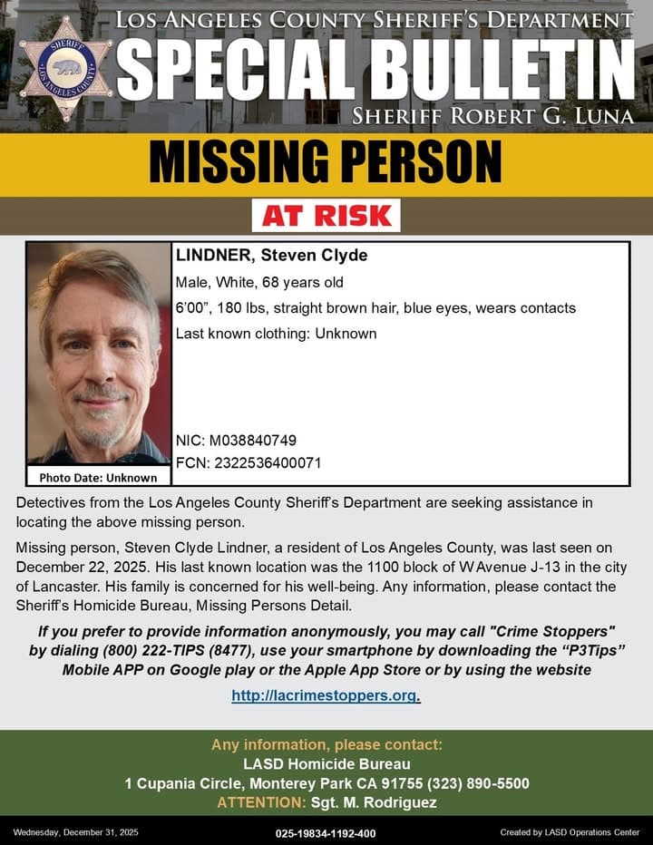 #LASD is Asking for the Public's Help Locating At-Risk Missing Person, Steven...