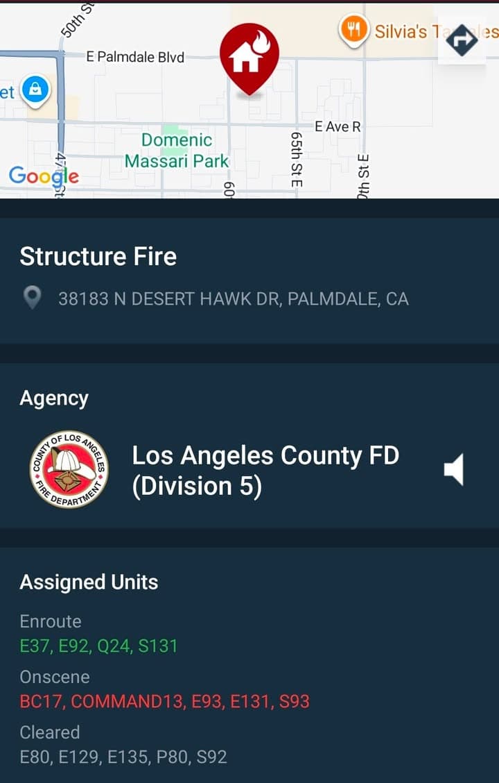 Critical roll....60th Street East and Avenue R (Desert Hawk)....Deputies conducting a critical...
