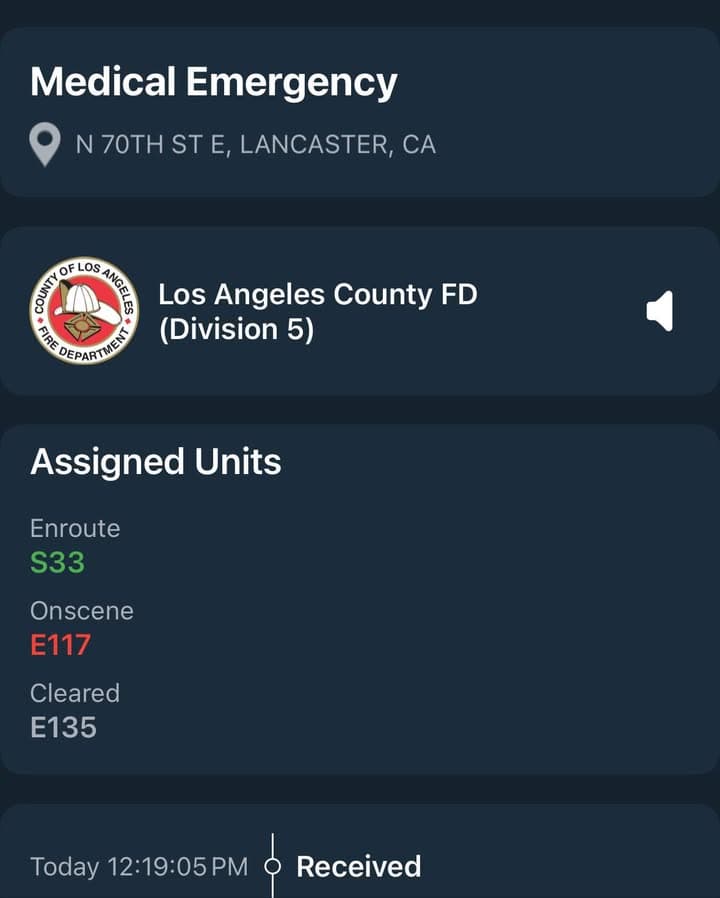902R…70th Street East and Avenue H…person in full arrest…Sheriff and FD enroute...