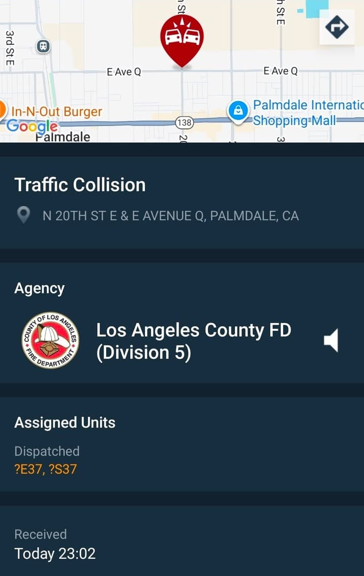 902T/902R.....20th Street East and Avenue Q....two vehicle collsion....sheriff and FD enroute code...
