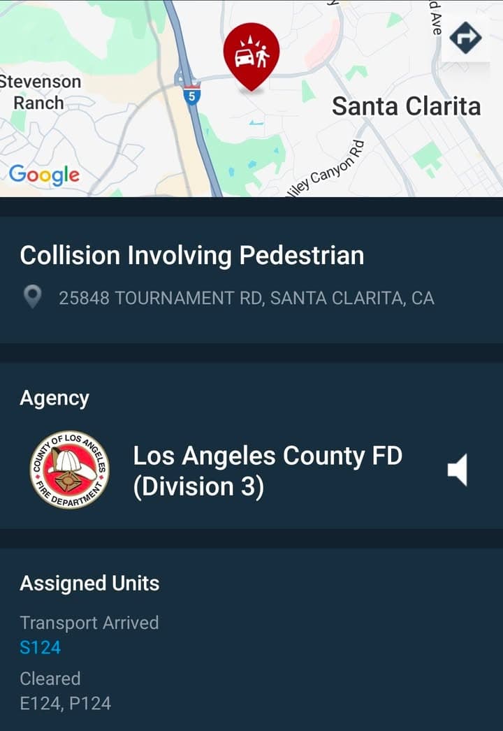 245....25800 Block of Tournament Road, Santa Clarita....suspect in a tan GMC pulling...
