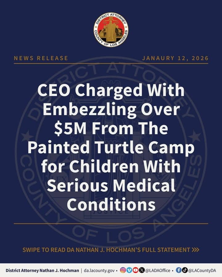 January 12, 2026: CEO Charged With Embezzling Over $5M From The Painted...