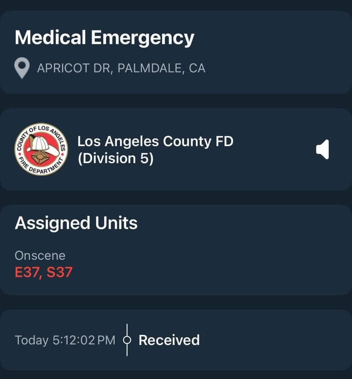 902R…1900 block Apricot Drive…female, 70, full arrest…Sheriff and FD enroute code 3...