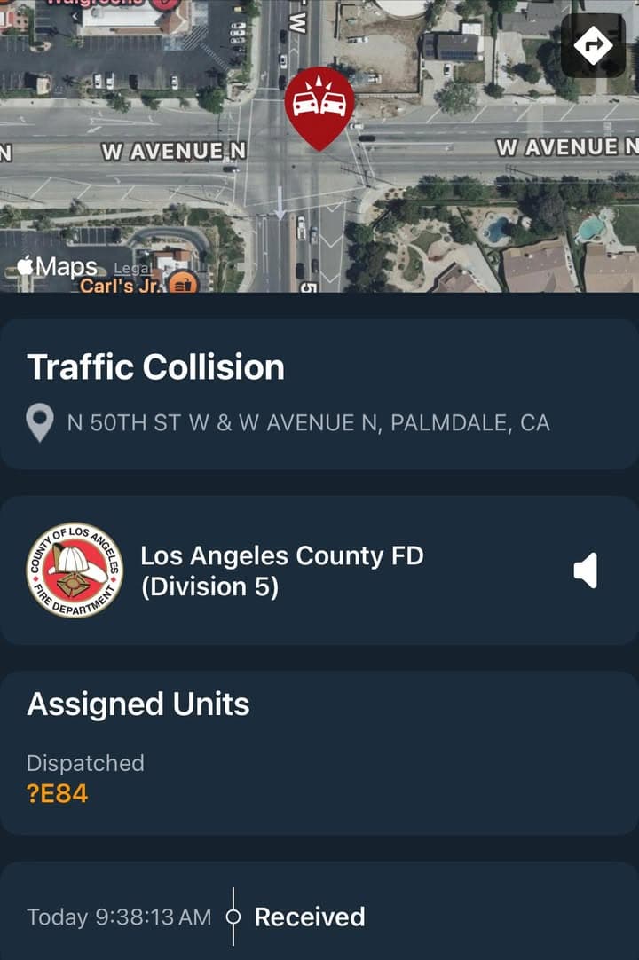 902T/902R…50th Street West and Avenue N…2 vehicle traffic collision…Sheriff and FD enroute...