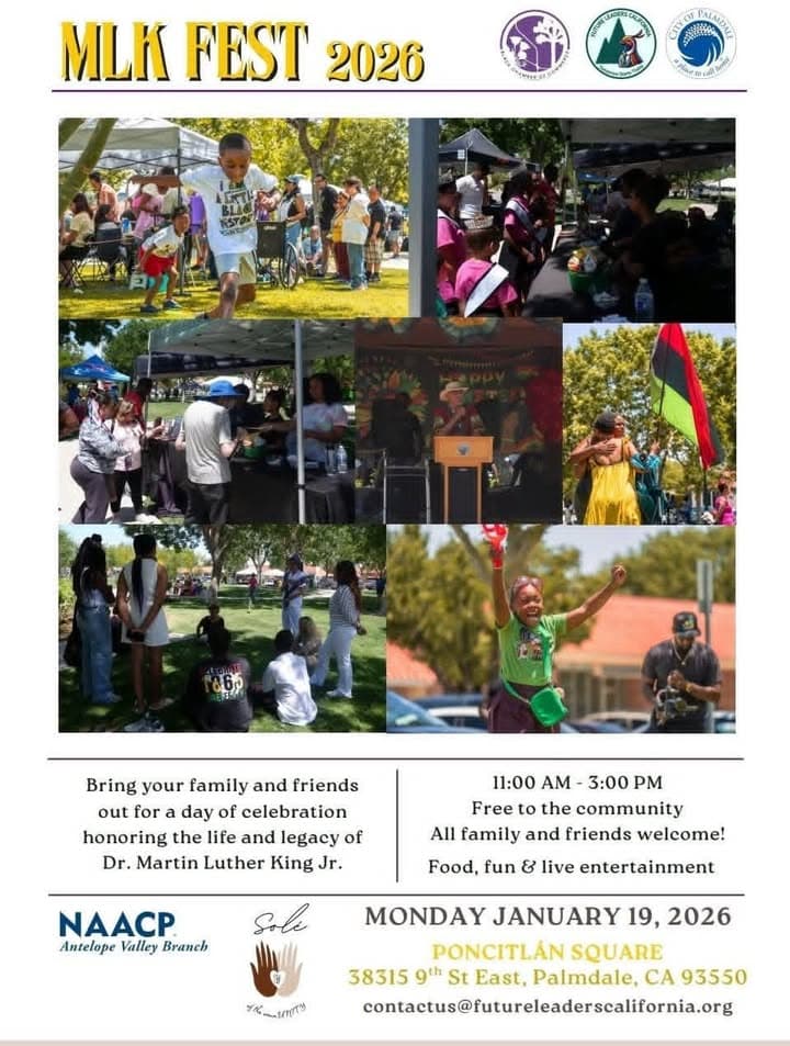 MLK Festival tomorrow 11-3. Poncitlan Square Palmdale.