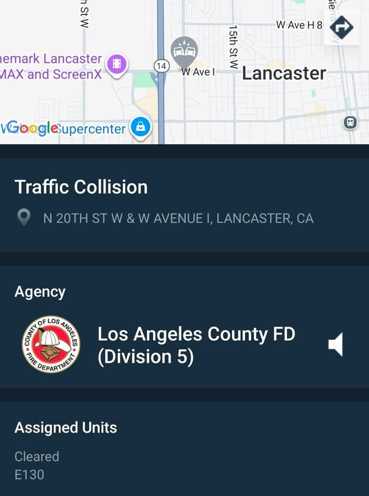902T/902R....Avenue I and 20th Street West....two vehicle collision....sheriff and FD enroute code...