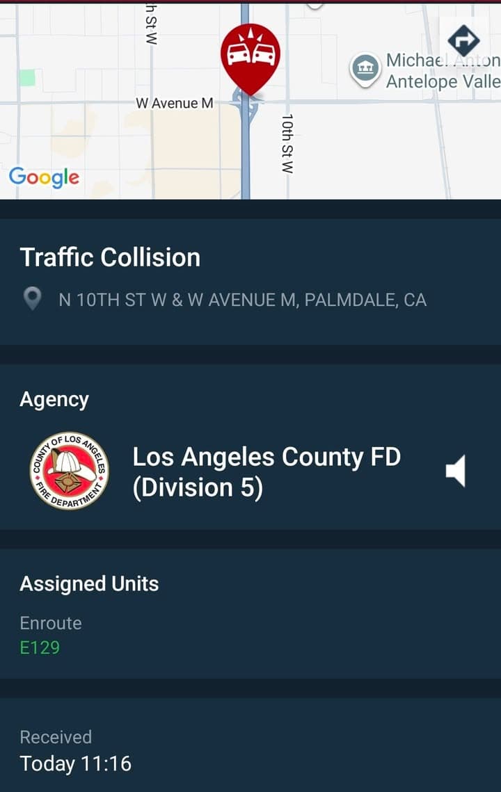 901T/902R....10th Street West and Avenue M....two vehicle collision....sheriff and FD enroute code...