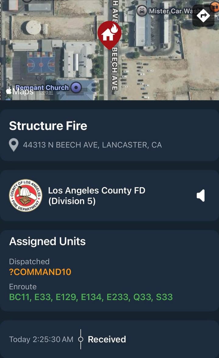 904S…44313 Beech Avenue…reported structure fire…Sheriff and FD enroute code 3 UPDATE: #BeechIC…well...