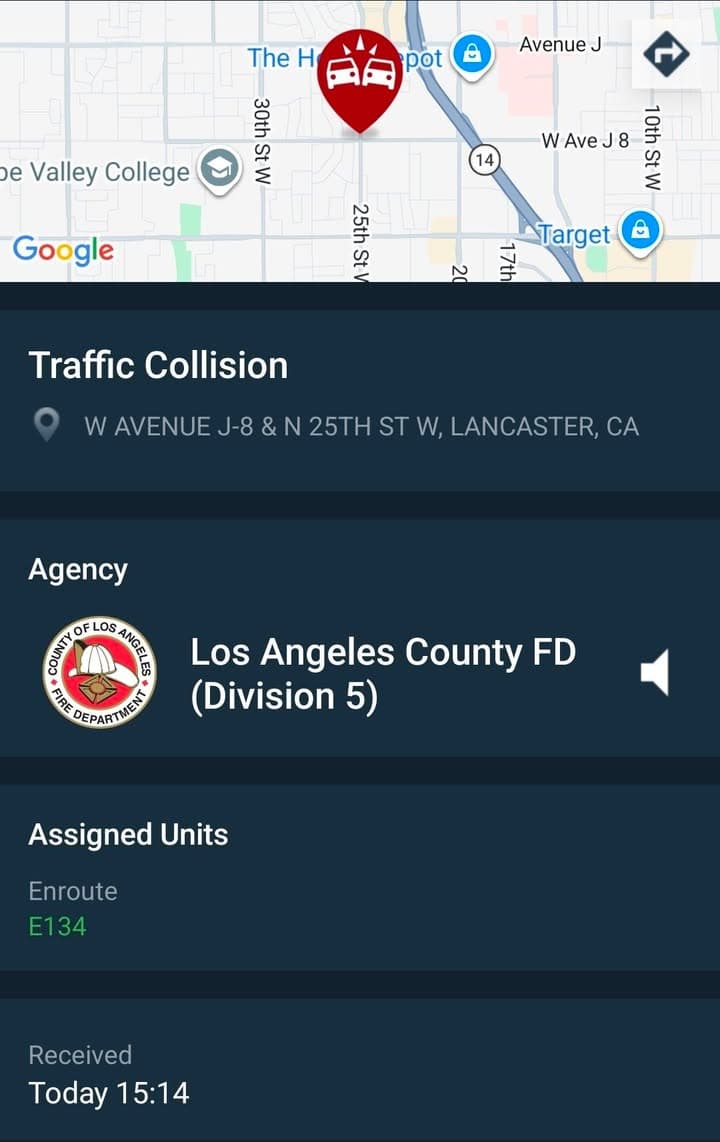 902T/902R....25th Street West and Avenue J-8....two vehicle collision....sheriff and FD enroute code...