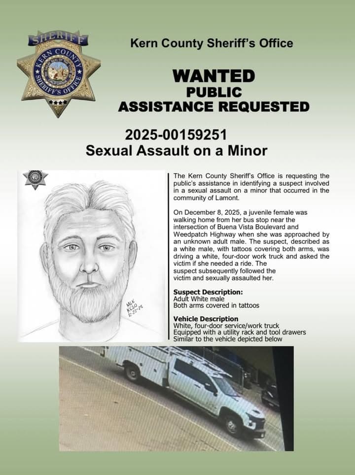 WANTED: PUBLIC ASSISTANCE REQUESTED FOR SUSPECT OF SEXUAL ASSAULT ON A MINOR...