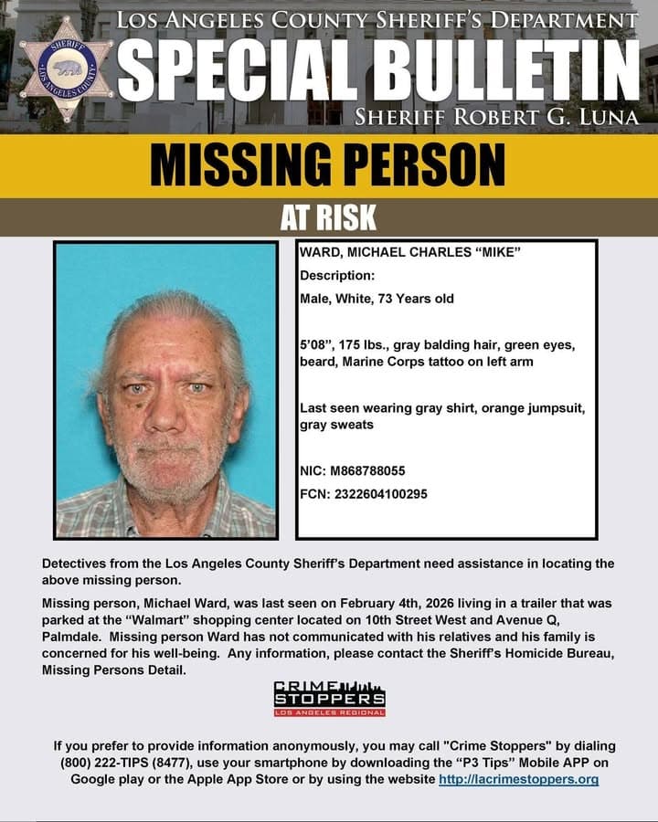 Los Angeles County Sheriff’s Department Missing Persons Unit investigators are asking for...