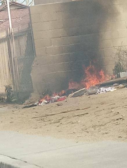 Transient fire on Division and Lancaster Boulevard