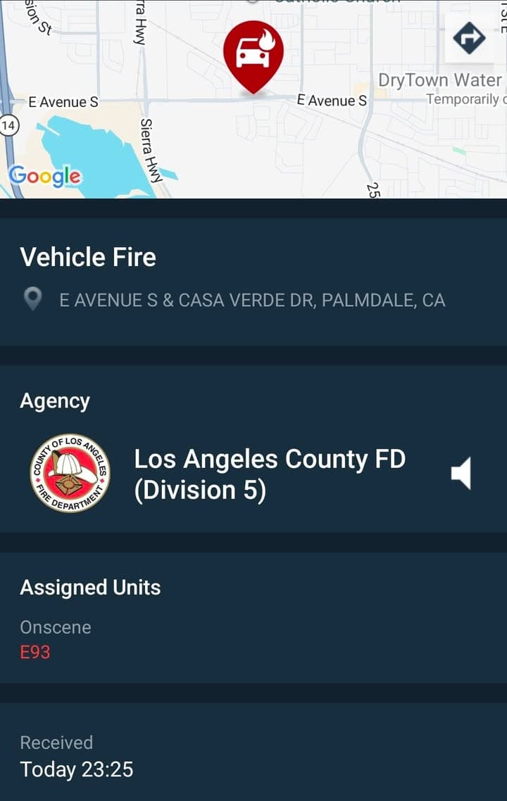 904A....Casa Verde and Avenue S....vehicle on fire....sheriff and FD enroute code 3...