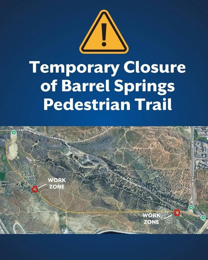 馃毀 Temporary Closure of Barrel Springs Pedestrian Trail 馃毀 from City of...