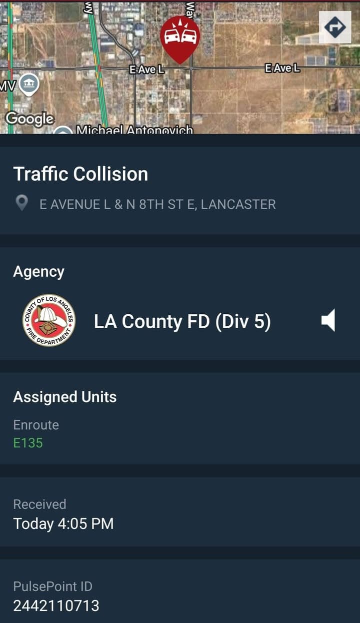 902T/902R....Avenue L and 8th Street East.....two vehicle collision.....sheriff and FD enroute code...