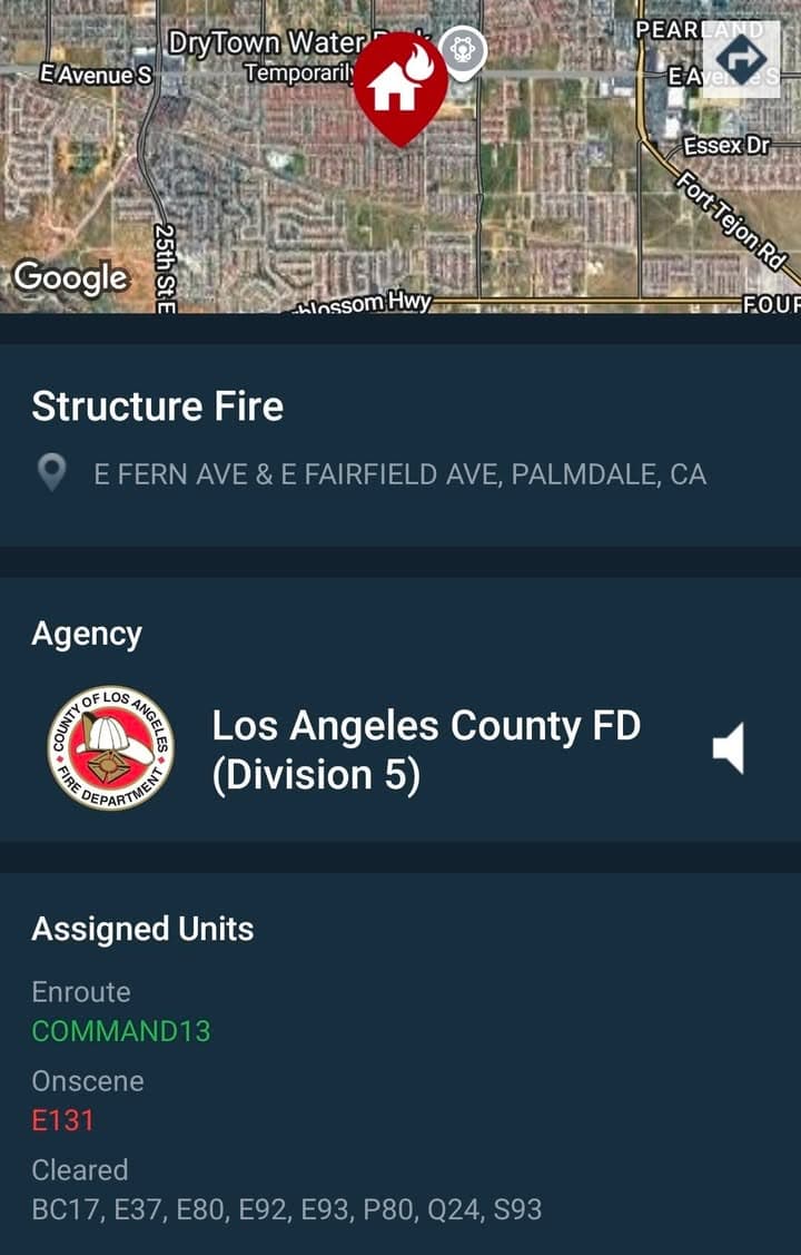 904B....Fairfield Avenue and Fern Avenue....caller states a house is on fire, unknown...