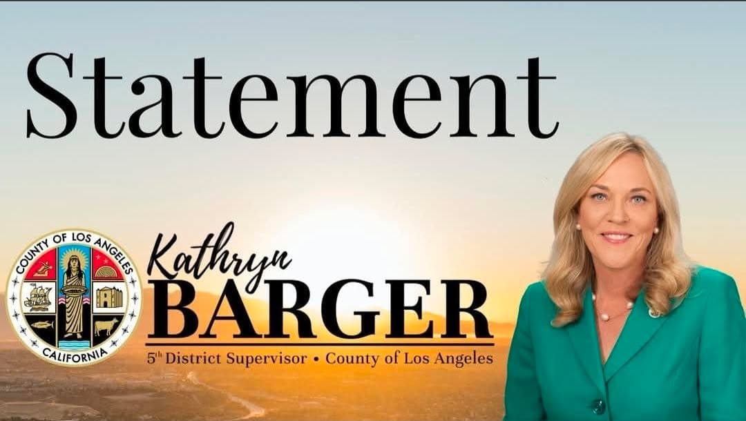 Statement from Supervisor Kathryn Barger regarding the fatal crane accident today in...