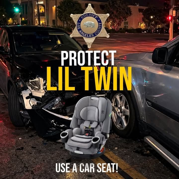 YOUR LITTLE (LIL) TWIN should not be riding in the car like...