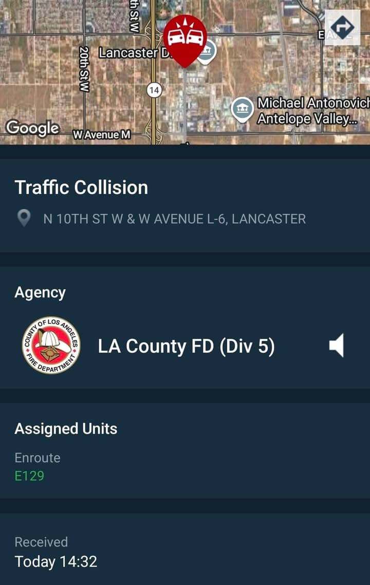 902T/902R....10th Street West and Avenue L-6....two vehicle collision....sheriff and FD enroute code...