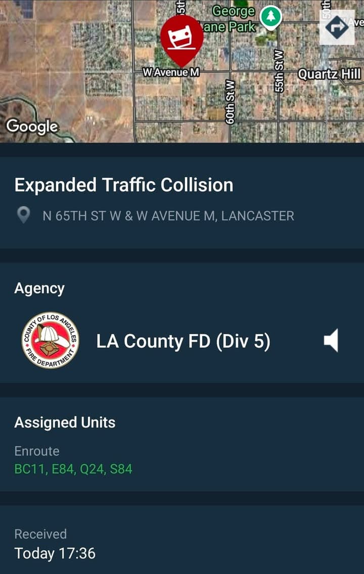 902T/902R....65th Street West and Avenue M....solo vehicle rollover....sheriff and FD enroute code...