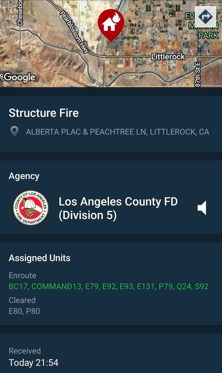 904S....Alberta Place and PeachtreeLane (75th Street East and Avenue U-3)....shed on fire....sheriff...